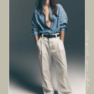 Free people buckle back trousers in snow white🤍